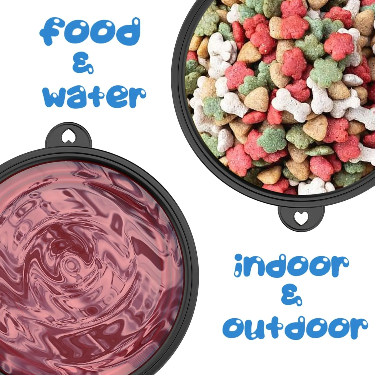 3 Pack Collapsible Dog Bowl Travel Portable Pet Bowls [20oz,600ml],Expandable Foldable Food Water Feeding Dishes for Traveling Hiking Walking,with Carabiners [Red,Orange,Yellow]