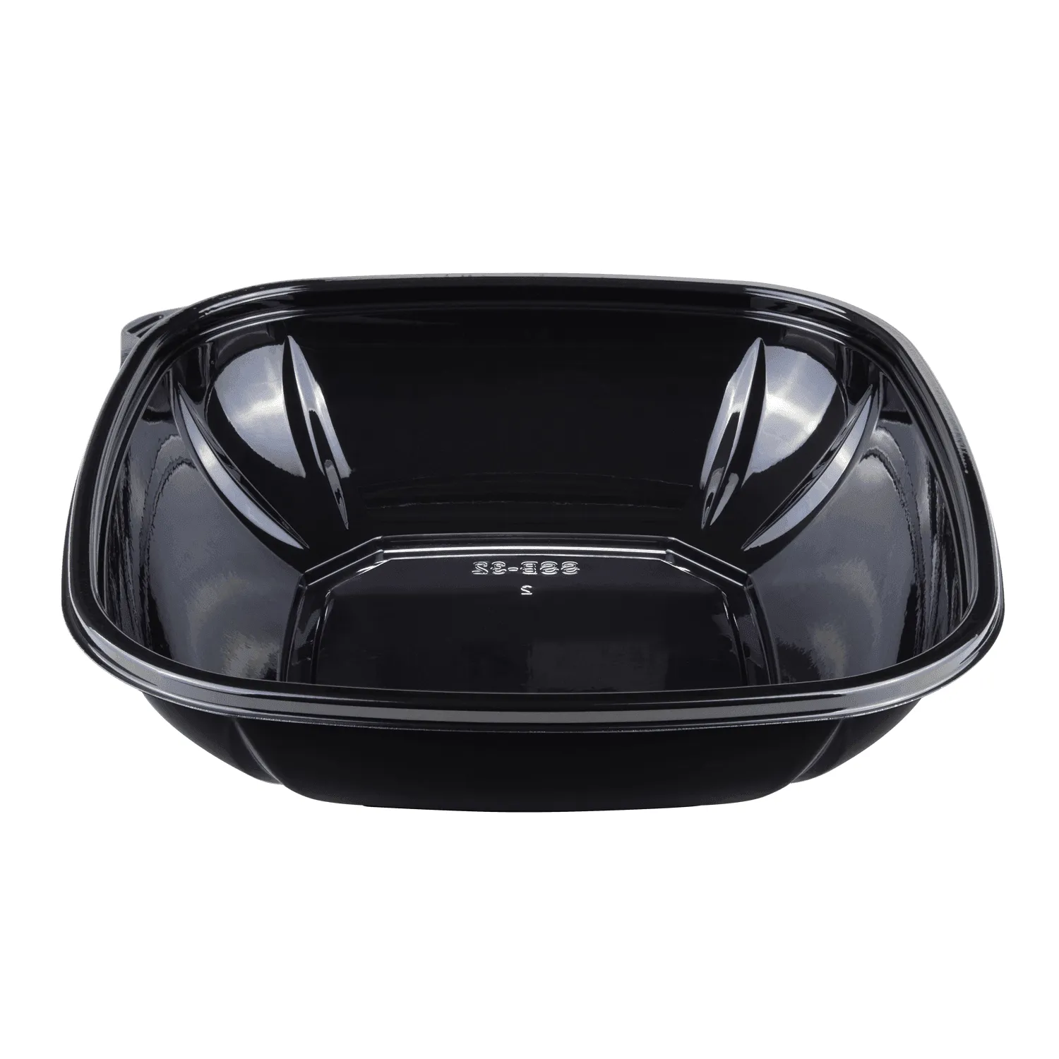[300 ct] 32 oz Square Disposable Salad Bowl Lids | PET | Black