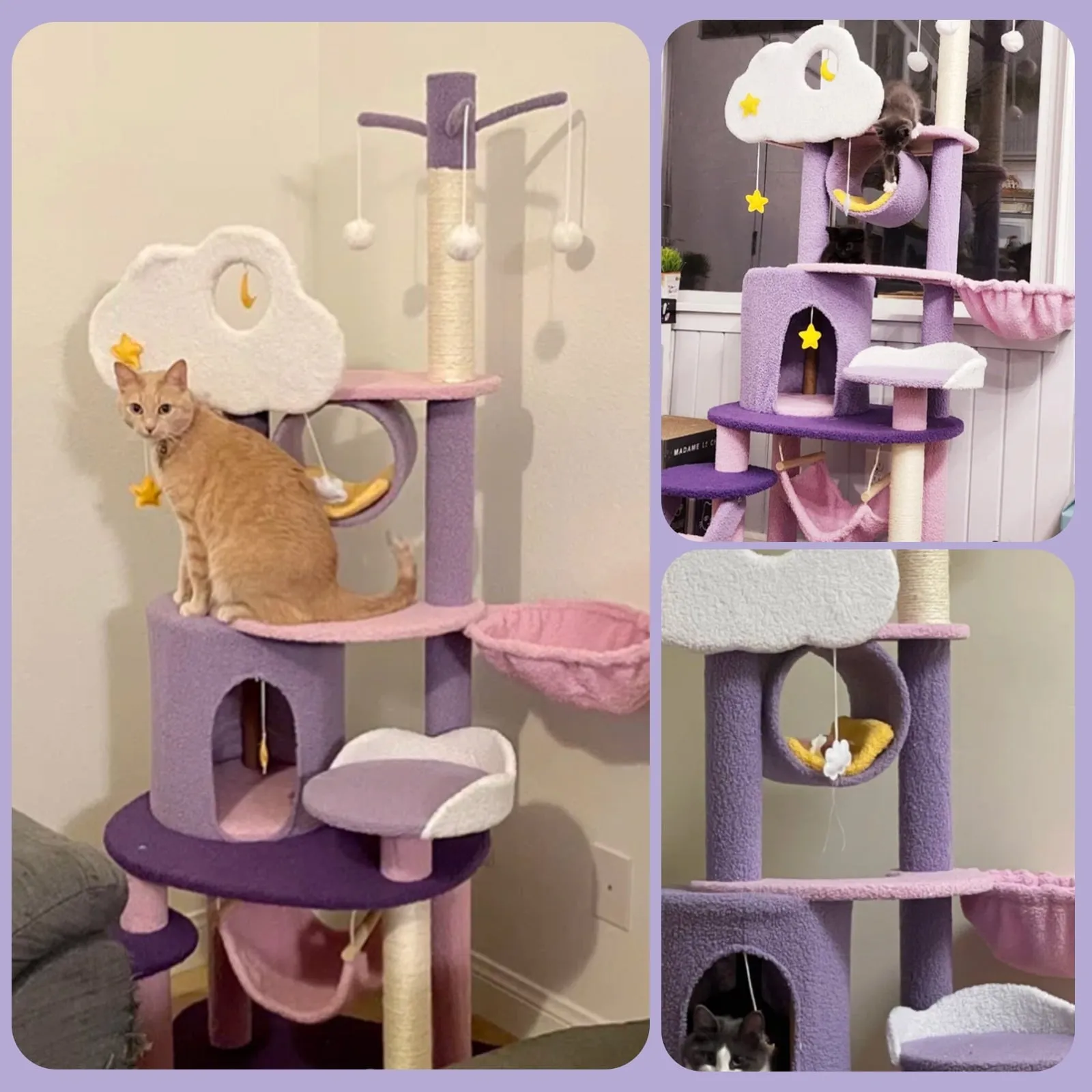 65" Cat Tree with Condo Scratching Post Tower Multi-Level