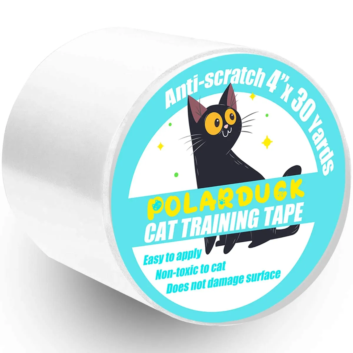 Anti Cat Scratch Tape: 4 inches x 30 Yards Cat Training Tape 100% Transparent Clear Double Sided Cat Scratch Deterrent Tape Furniture Protector for Couch, Carpet, Doors, Pet & Kid Safe