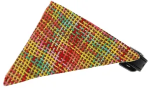 Autumn Party Plaid Bandana Pet Collar Black Size 14
