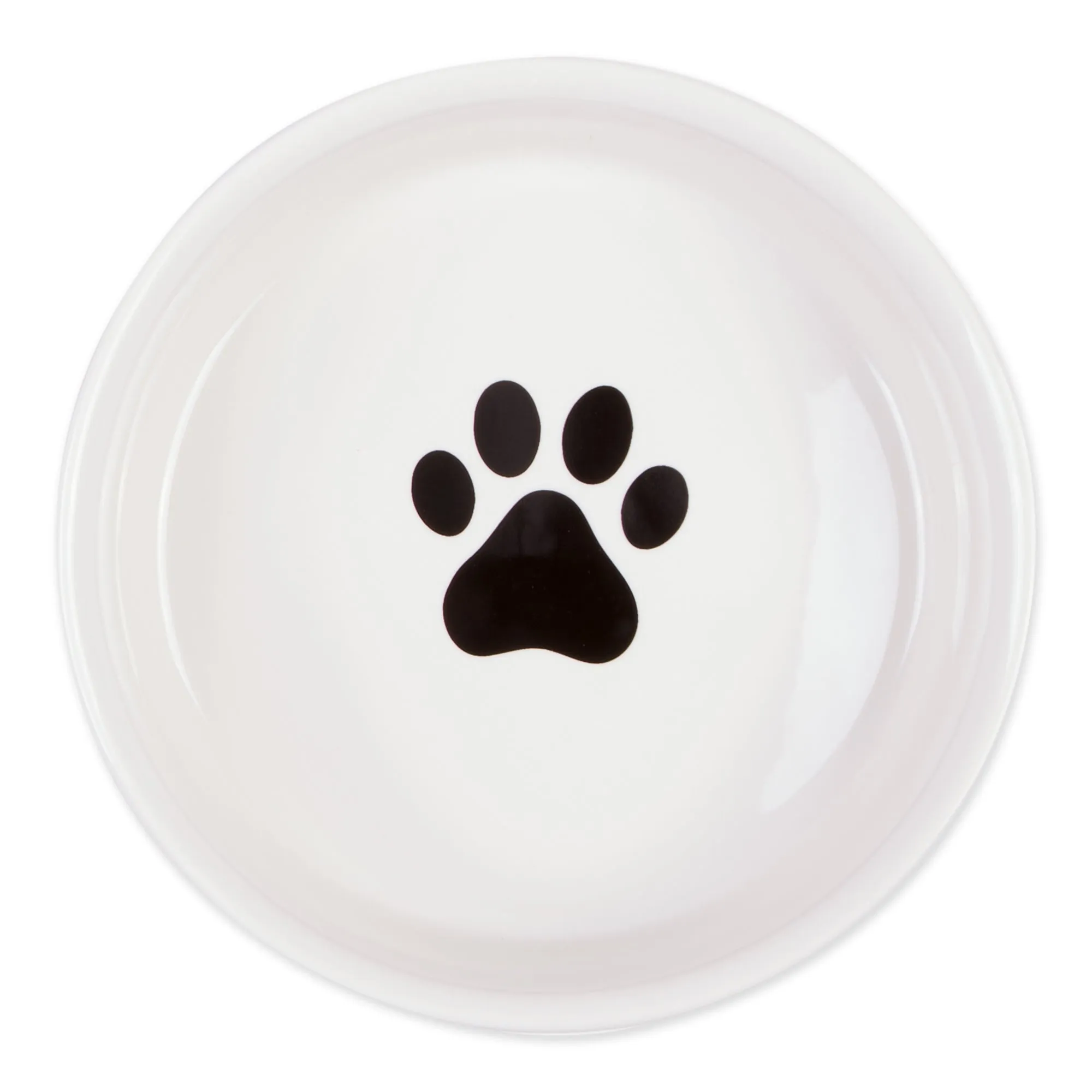 Black/White Dog Show Pet Bowl Set of 2, Medium - 1.5 C. Capacity