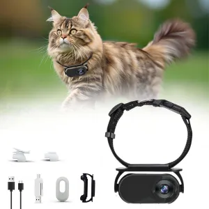 Cat Cam Pro, Catcam Pro, Waterproof 1080p Pet Action Camera, Body Cameras for Pet with Video Record, Cat Collar Camera, Wireless Mini Sport Cam for Dog Adventures Indoor/Outdoor (Black)