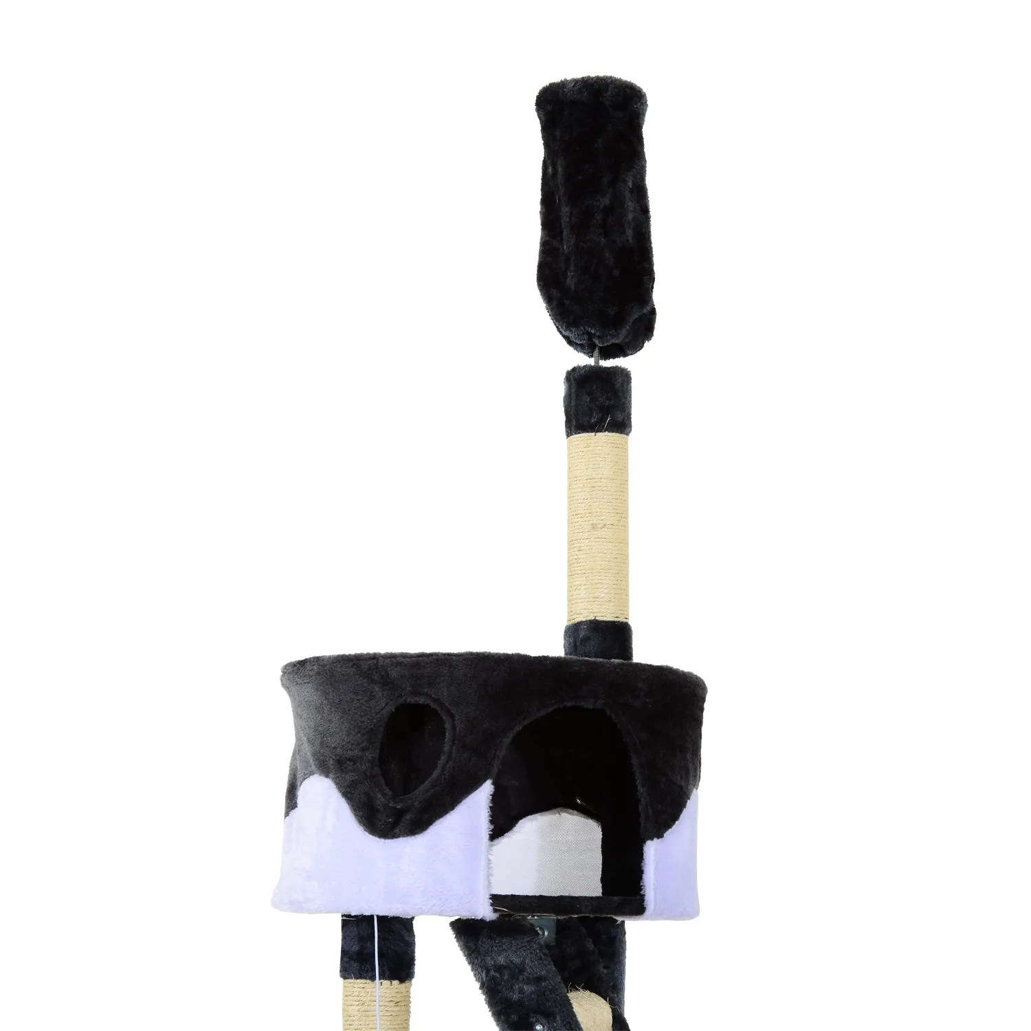 Cat Tree Kitten Condo Fun House Adjustable – Grey & White