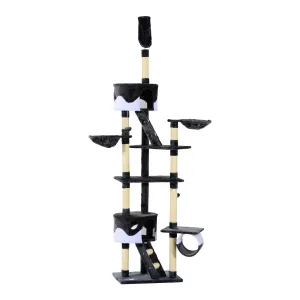 Cat Tree Kitten Condo Fun House Adjustable – Grey & White