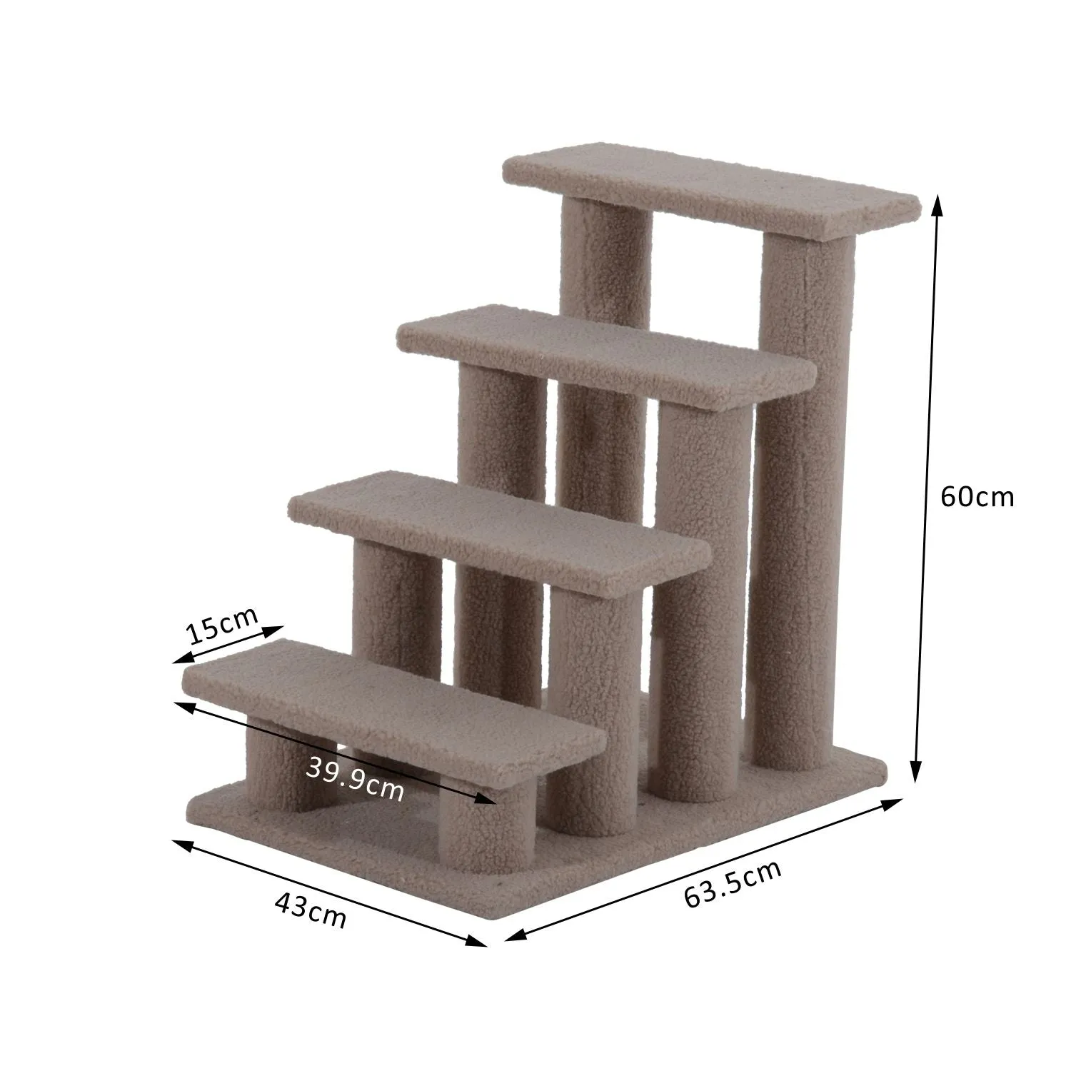 Cat Tree Ladder 63.5L 43W 60H (cm)-Light Brown