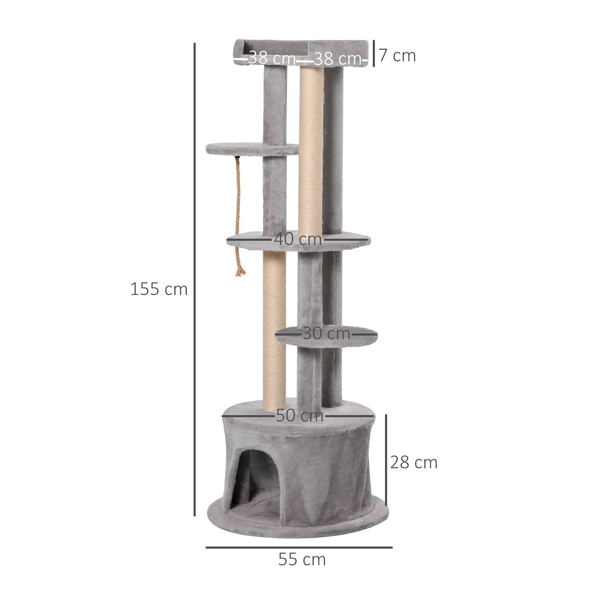 Cat Tree Multi-level Kitten Tower w/ Scratching Post Condo Plush Perches