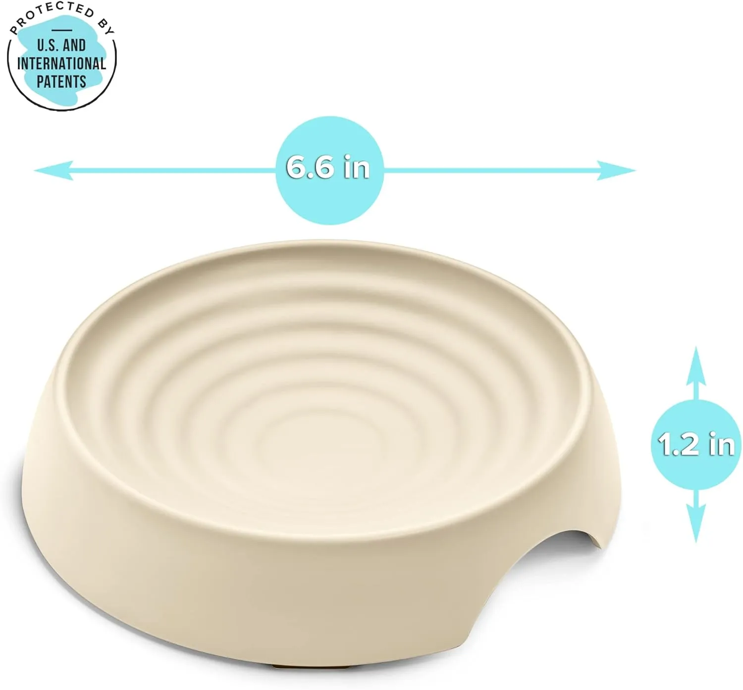 CatGuru Cat Bowls, Whisker Friendly Cat Food Bowl for Indoor Cats, Reliefs Whisker Fatigue, Wide Pet Bowl, Non Slip Pet Feeding Bowls, Shallow Kitten Dish (Set of 2, Sand)