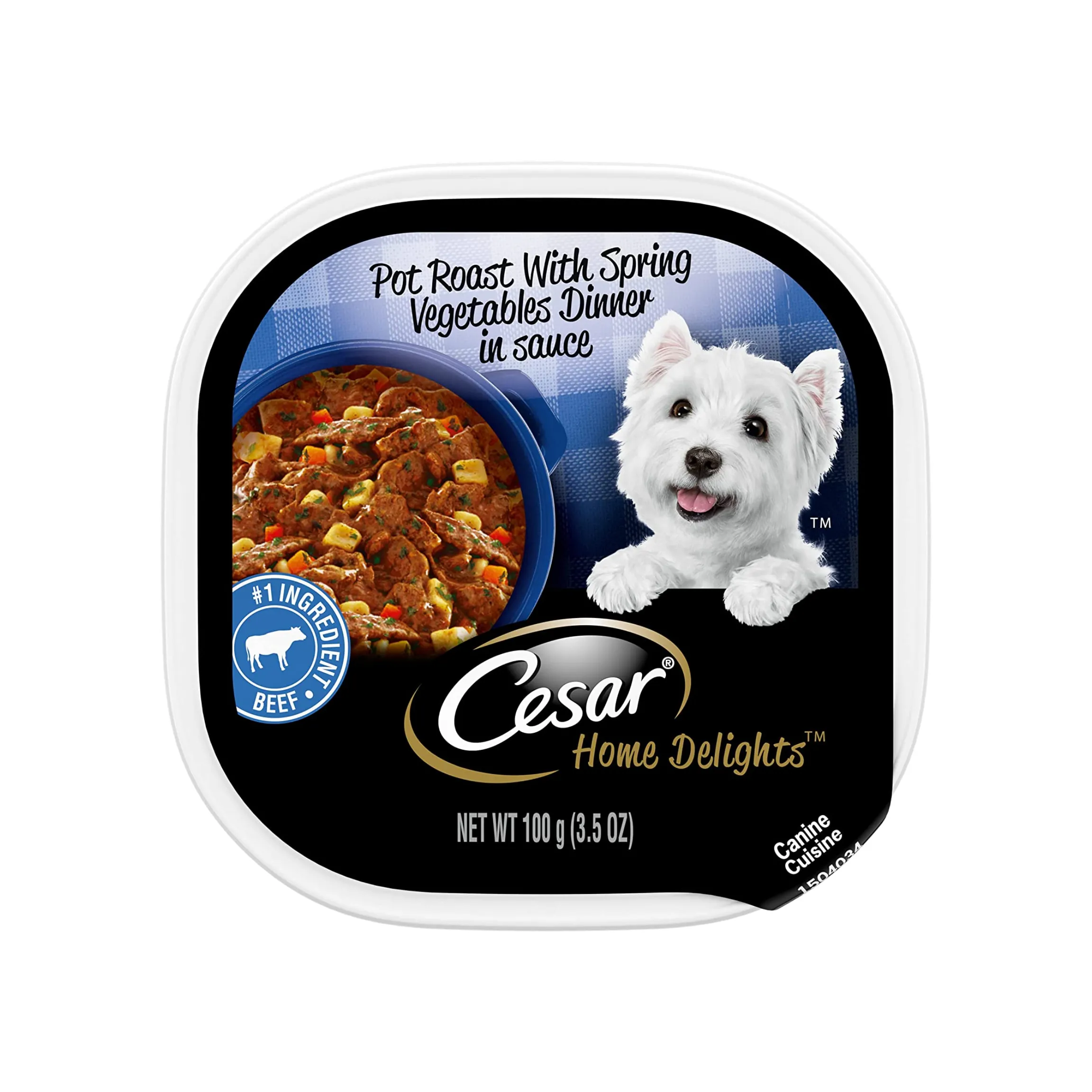 CESAR HOME DELIGHTS Pot Roast with Spring Vegetables Dinner in Sauce, 3.5 oz, 24 Count