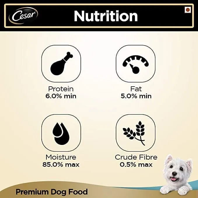Cesar Tuna with White Meat Fish & Vegetables Adult Dog Wet Food
