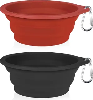 COOYOO Collapsible Dog Bowls 700ML,2 Pack Portable Collapsible Dog Water Bowls for Cats Dogs,Pet Foldable Feeding Watering Dish for Traveling Camping Walking with 2 Carabiners