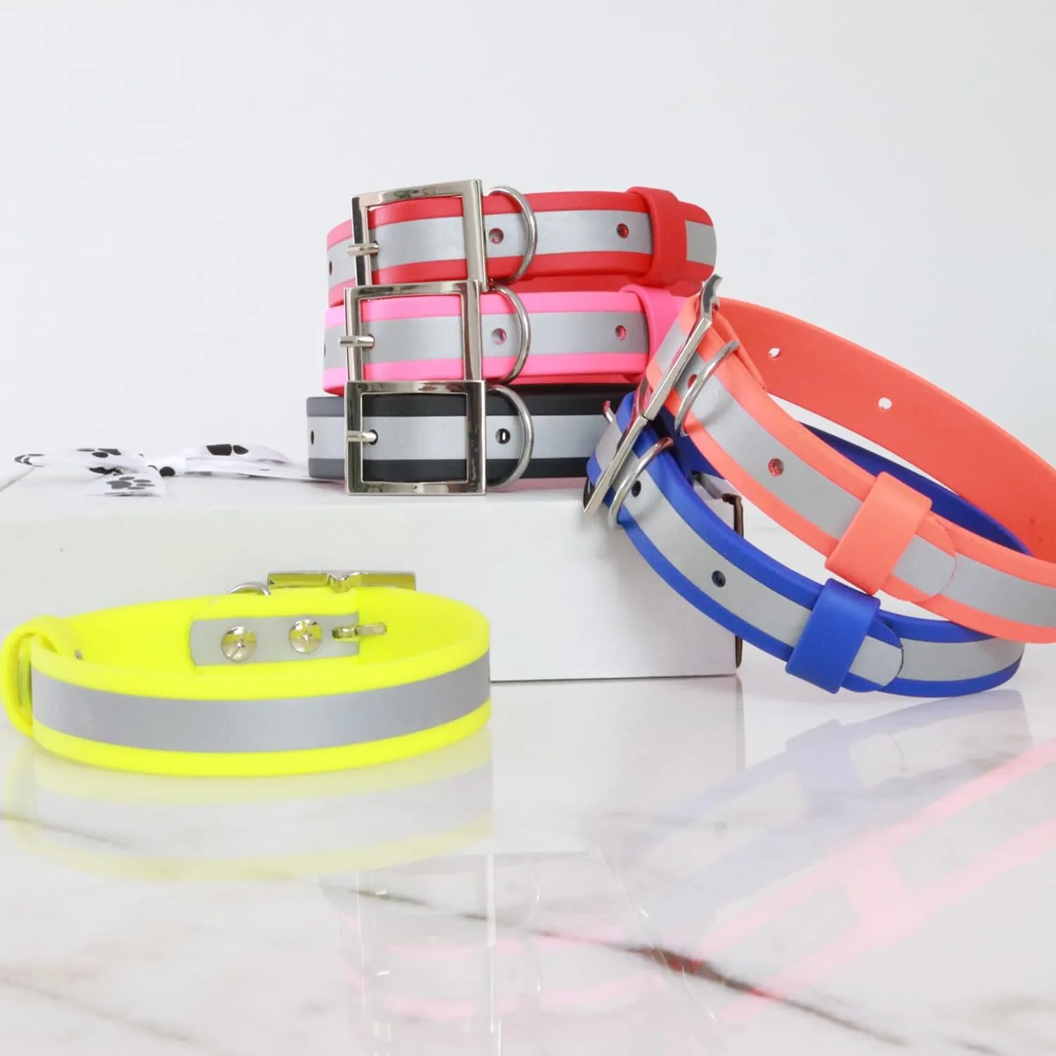 Custom Name Reflective Dog Collar For Small Medium Large Dogs 7-27 Neck Cisrcunference Biotahane Extra Durable Resistant Material Up Puppy Collars For Dogs ID Customizable Customized With Name Heavy Duty (6-Red, Medium (M))