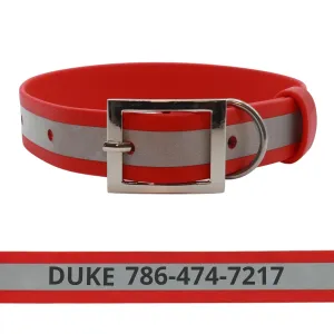 Custom Name Reflective Dog Collar For Small Medium Large Dogs 7-27 Neck Cisrcunference Biotahane Extra Durable Resistant Material Up Puppy Collars For Dogs ID Customizable Customized With Name Heavy Duty (6-Red, Medium (M))