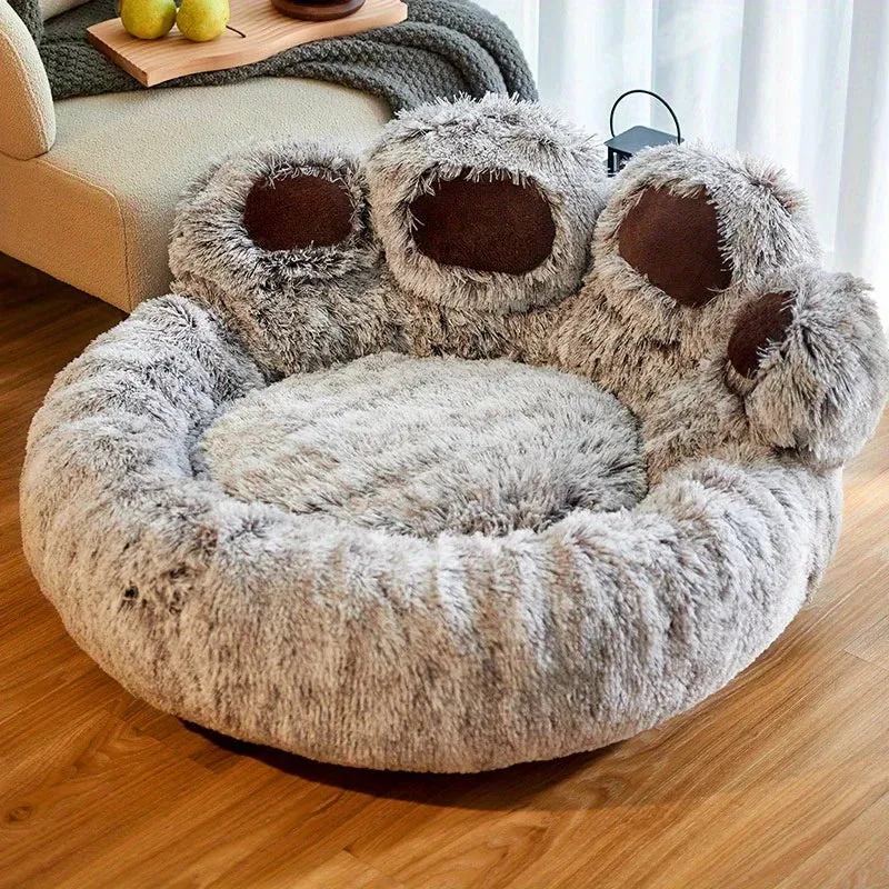Cute Bear Paw Shape Comfortable Cozy Beds For Dog & Cats