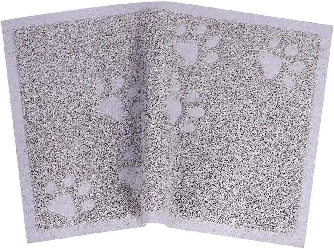 Darkyazi Cat Litter Box Mat for Floor Litter Trapping Mat Non-Slip Backing, Scatter Control, Easy Clean, Water Resistant, Soft on Paws (15.75" x 11.75",Gray Sand)