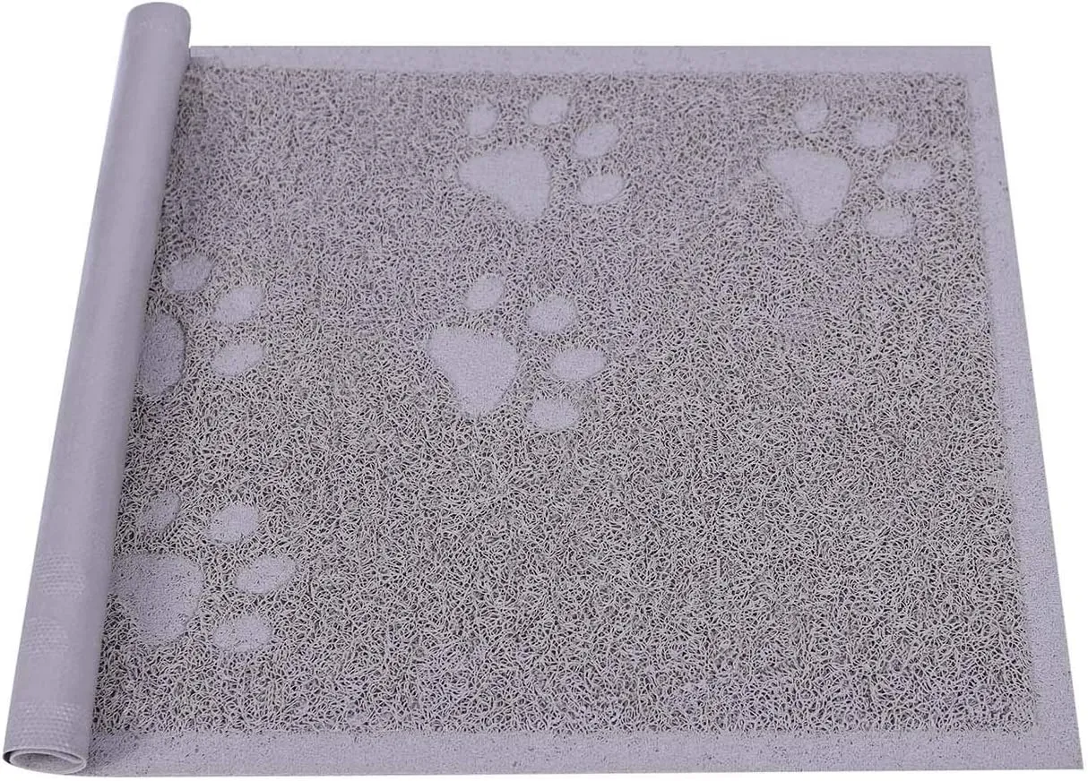 Darkyazi Cat Litter Box Mat for Floor Litter Trapping Mat Non-Slip Backing, Scatter Control, Easy Clean, Water Resistant, Soft on Paws (15.75" x 11.75",Gray Sand)