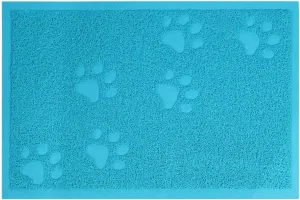 Darkyazi Cat Litter Box Mat for Floor Litter Trapping Mat Non-Slip Backing, Scatter Control, Easy Clean, Water Resistant, Soft on Paws (15.75" x 11.75",Lake Blue)
