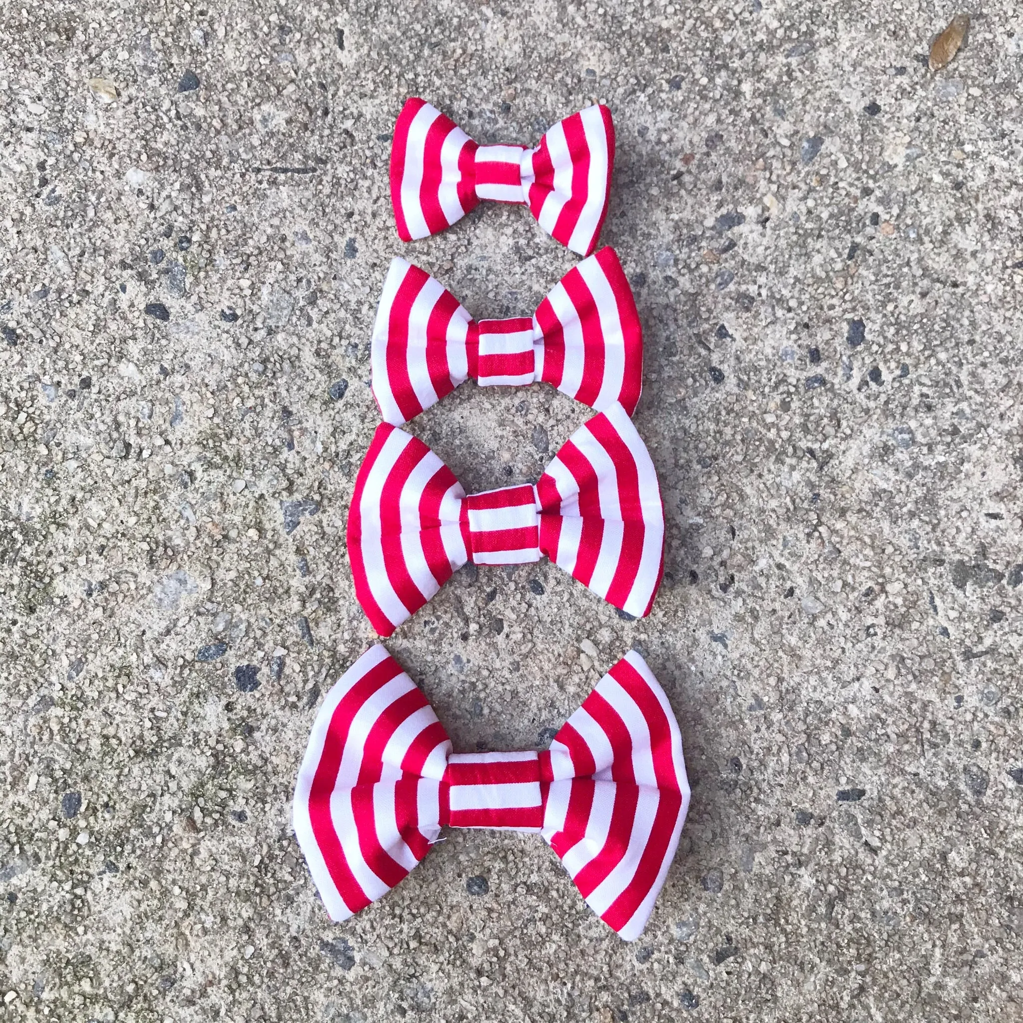 Dog Bow Tie - Red & White Stripe