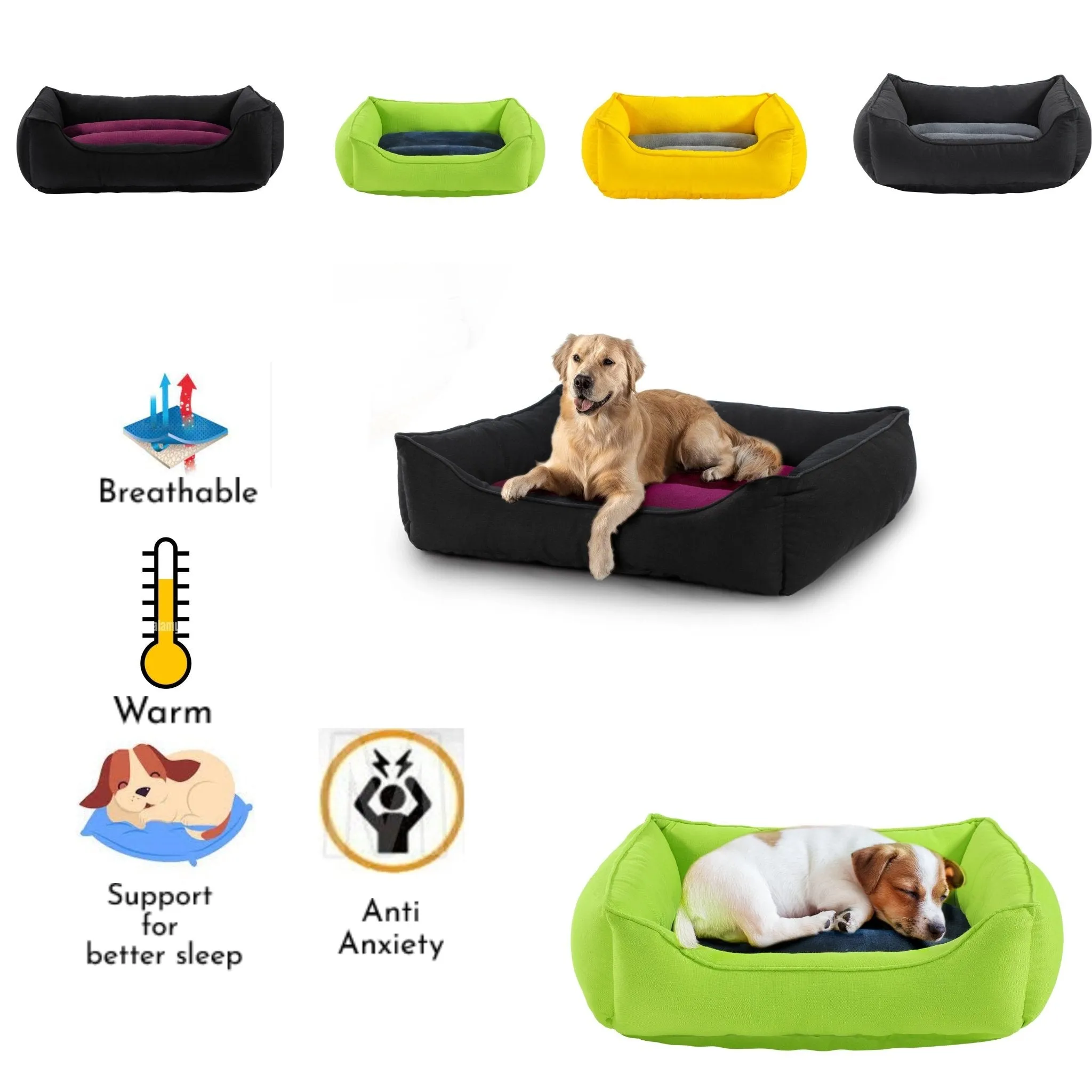 Dog Pet Bed For Small Medium Large Dog Puppy Warm Cushion Calming Cat Washable Beds