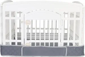 Dog Playpen Bottom Pad Mat for 36" 4-Panel Playpens - Scratch & Chew-Resistant Puppy Pen Floor Mat with Hook & Loop Fasteners, Waterproof & Leakproof, Non-Slip (Gray) (Playpen Not Included)