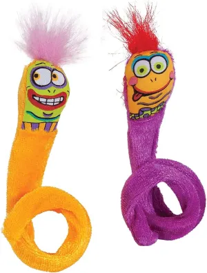 Doskocil Bamboo Pet CAM650037 2-Pack Fat Cat Springy Worms Catnip Toy