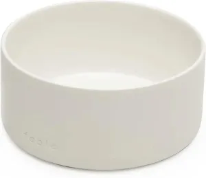 FABLE Weighted Ceramic Dog Bowl - Dual Textured, Modern Water and Food Bowl - Prevents Sliding - Food-Safe for Puppies - Tofu - M/L/XL