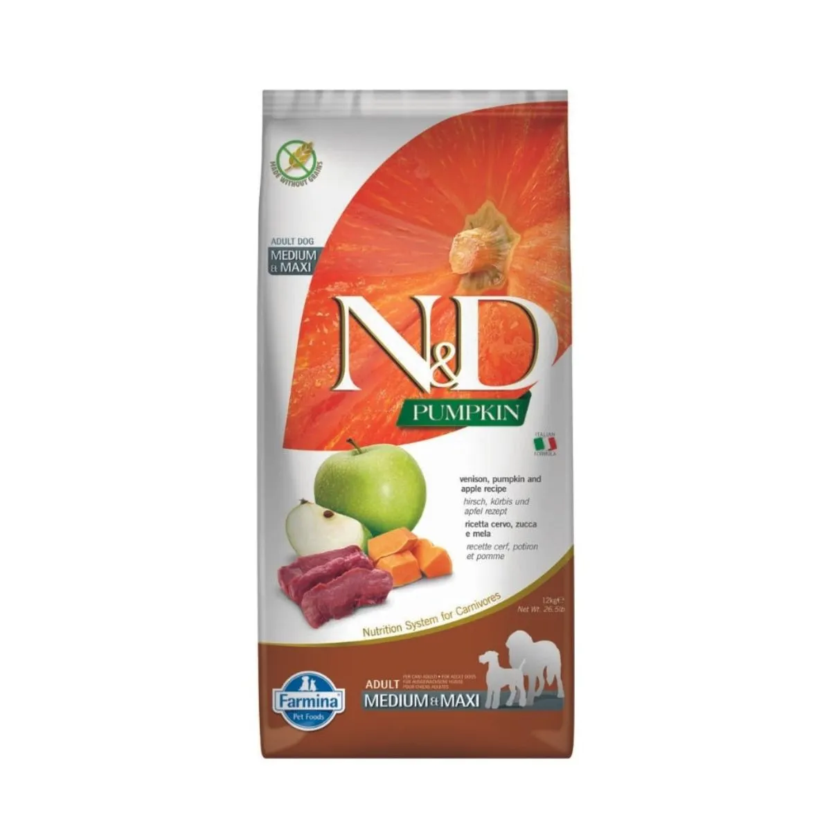 Farmina Grain Free Pumpkin Venison Apple Dry Dog Food 26.4lb