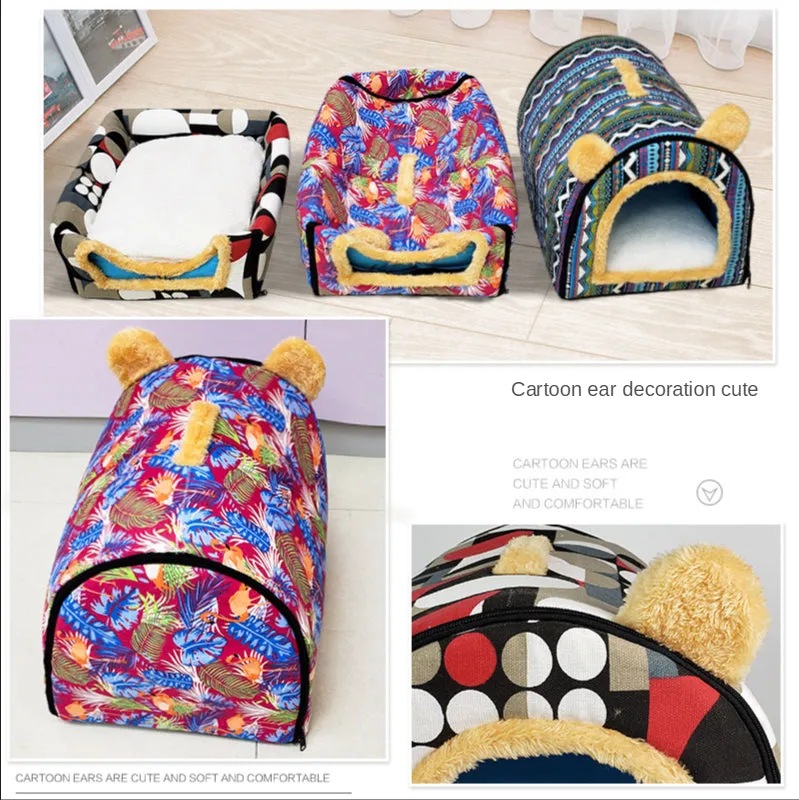 Foldable Dog Bed Pet House Sofa Nest