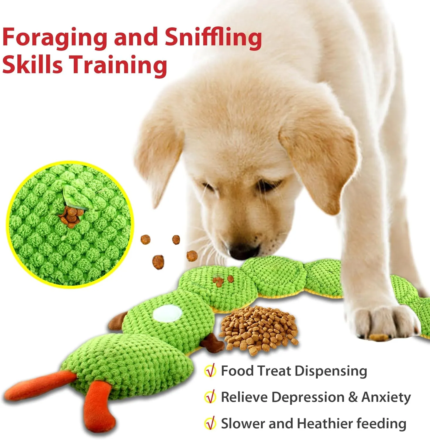 Gigwi Interactive Dog Puzzle Toys, Squeaky Dog Toys for Small Medium Large Dogs, Durable Treat Dispensing Dog Enrichment Toys, Snuffle Toy Plush Puppy Chew Toys for Boredom and Stimulating