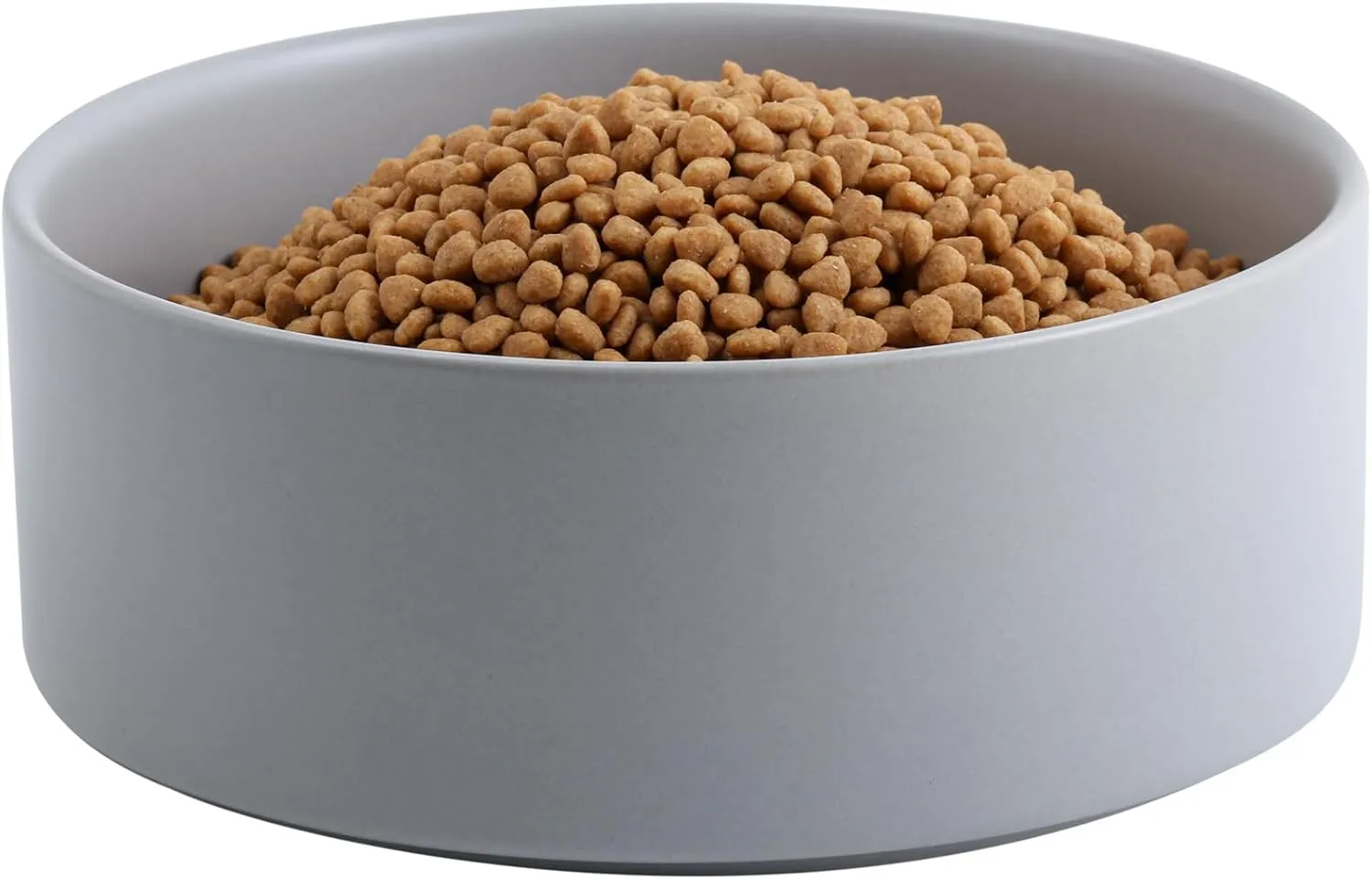 Grey 8 in Dog Bowl Ceramic for Medium Large Sized Breed,Retrievers,7.6 Cups Non Slip Heavy Wighted Dog Food Water Dish,Durable Big Pet Bowl