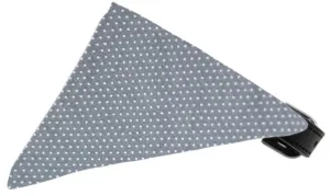 Grey Swiss Dots Bandana Pet Collar Black Size 18