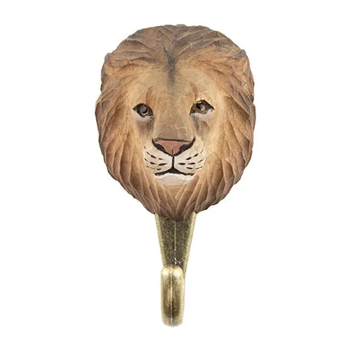 Hand Carved Wall Hook - Lion