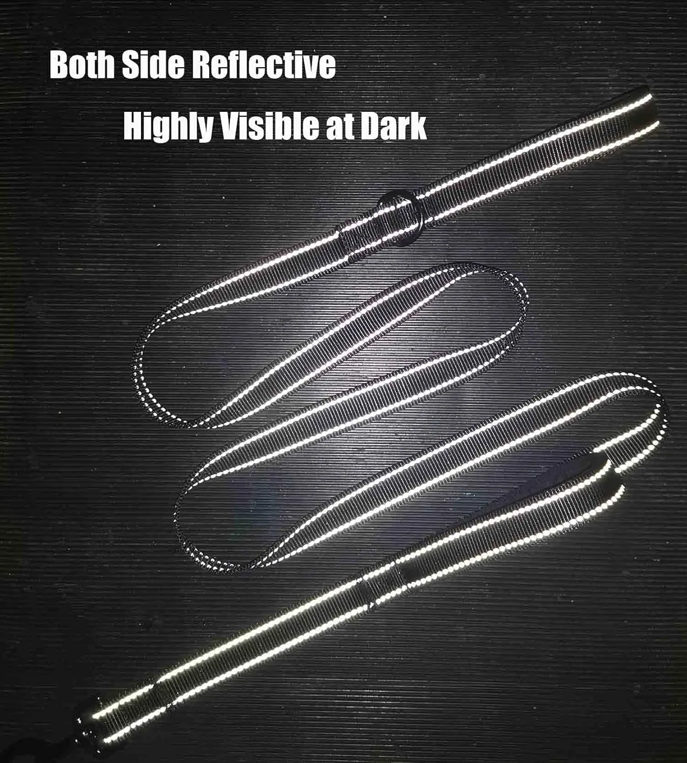 Heavy Duty Dog Leash for Medium to Large Dogs with Two Padded Handles 5FT, Double Handle Dog Leash (Black, 5 FT x 1" Wide)