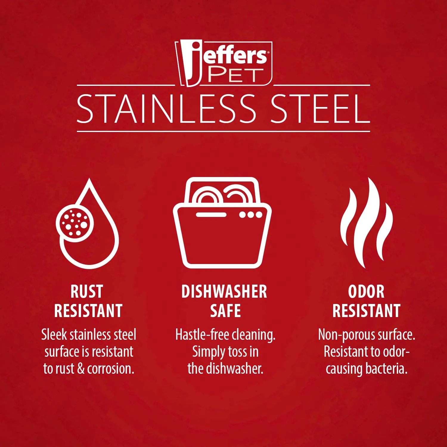 Jeffers Stainless Steel Embossed Wide-Lip Food & Water Pet Bowls