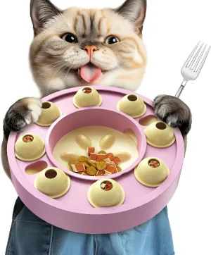 KADTC Cat Puzzle Game Weight Loss Bowl for Indoor Cats Slow Mind Feeder Kitten Puzzles Toys Treat Dispensing Food Dispenser Kitty Enrichment Mental Stimulation Toy