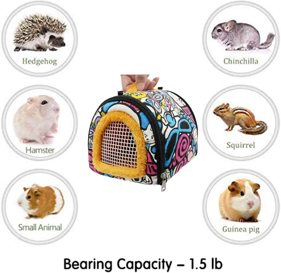 KAMEIOU Small Animal Carrier Bag Small Guinea Pig Hedgehog Carriers with Detachable Strap Double Zipper Travel Pets Small Guinea Pig Chinchillas Hamster Rat Hedgehog Sling Carry Bag for Small Animals