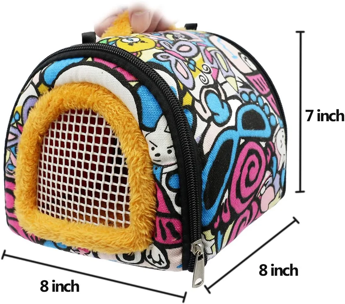KAMEIOU Small Animal Carrier Bag Small Guinea Pig Hedgehog Carriers with Detachable Strap Double Zipper Travel Pets Small Guinea Pig Chinchillas Hamster Rat Hedgehog Sling Carry Bag for Small Animals