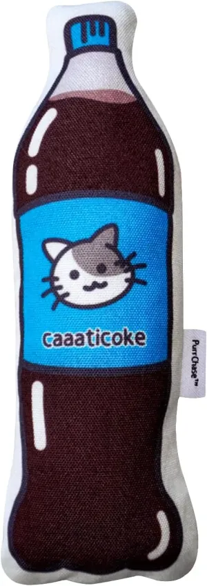 Large Size Premium Catnip Toy - 100% Original - Durable and Easy Clean - Crinkly & Squishy - Cat Gift - Cola Coke Size of Cats - Self Play for High Energy Indoor Cats