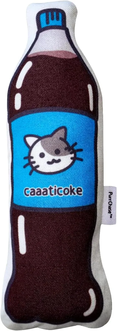 Large Size Premium Catnip Toy - 100% Original - Durable and Easy Clean - Crinkly & Squishy - Cat Gift - Cola Coke Size of Cats - Self Play for High Energy Indoor Cats