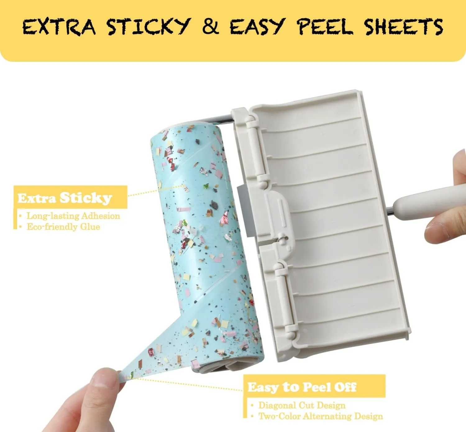 Large Surface Lint Roller Extra Sticky Refills, Total 240 Easy Tear Sheets, Insert Tube Measures 1.5" and Fits Most Supersize 6.3'' Wider Lint Roller, Works Great On Pet Hair(Pack of 4)