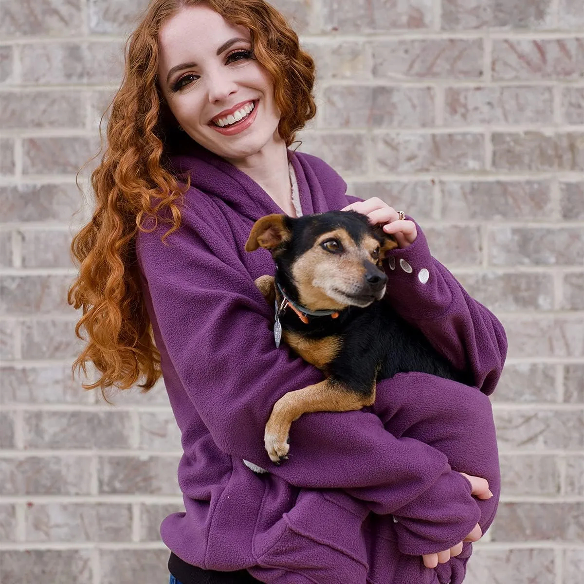 LINYUCHEN Cat Dog Pouch Hoodie Puppy Kitten Large Pocket Carriers Pullover- Fleece Sweatshirt with Soft Pet Pouch for women