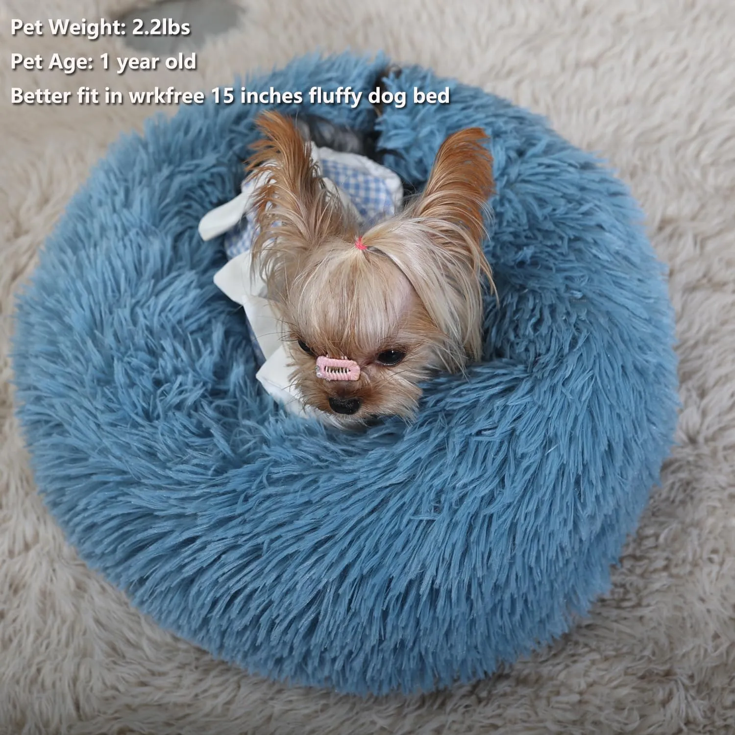 Marshmallow Cat Bed for Small New Born Kitten, Indoor Cats Plush Puppy Bed 15 Inches