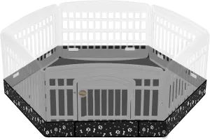 Marsui Dog Playpen Bottom Pad Fits for 36inch W and 24inch H 6 Panels Exercise Pet Dog Mat Puppy Crate Pad Reusable Washable Pet Training Pee Mat Hoop and Loop Design, Playpen Not Included(Black)