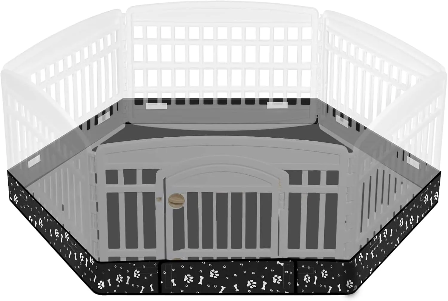 Marsui Dog Playpen Bottom Pad Fits for 36inch W and 24inch H 6 Panels Exercise Pet Dog Mat Puppy Crate Pad Reusable Washable Pet Training Pee Mat Hoop and Loop Design, Playpen Not Included(Black)
