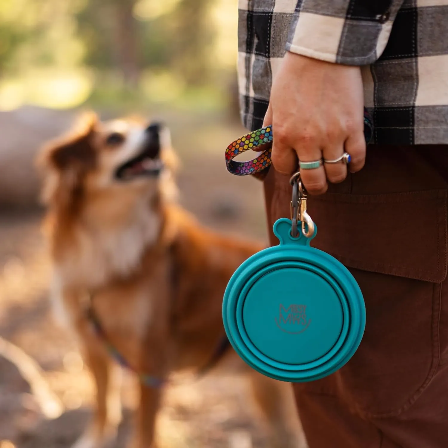 Messy Mutts Silicone Collapsible Bowl | Pet Travel Necessity | Portable Water or Food Dish | Pop Up Watering Bowl | Camping, Hiking, Walking Accessory | Small, 1.75 Cups | Watermelon
