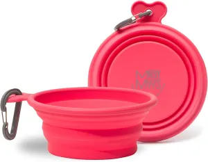 Messy Mutts Silicone Collapsible Bowl | Pet Travel Necessity | Portable Water or Food Dish | Pop Up Watering Bowl | Camping, Hiking, Walking Accessory | Small, 1.75 Cups | Watermelon