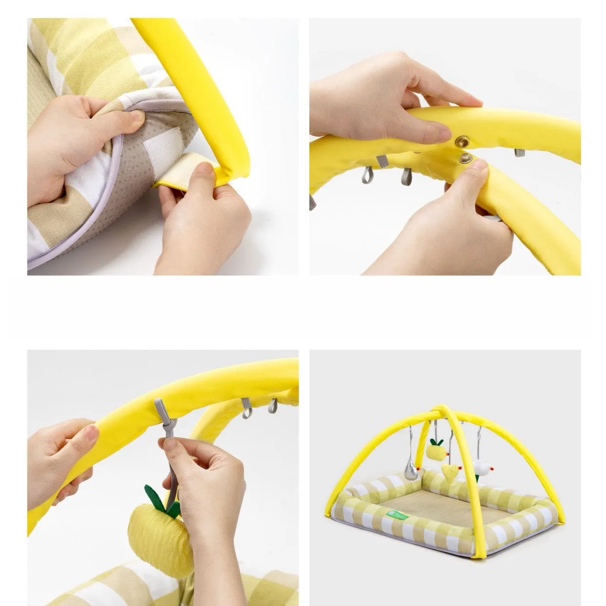 MEWOOFUN Natural Rush Hanging Toys Cat Bed