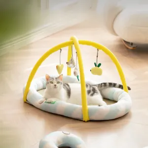 MEWOOFUN Natural Rush Hanging Toys Cat Bed