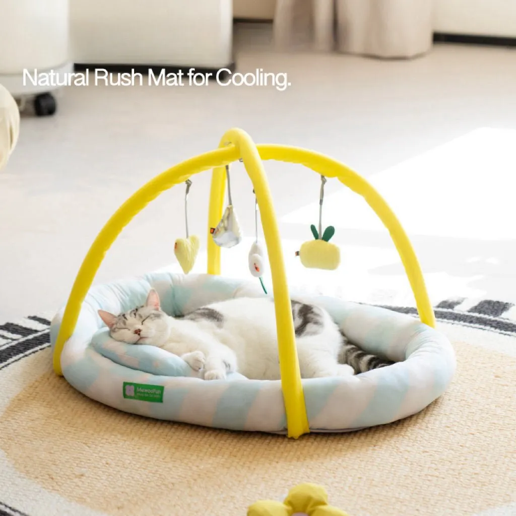 MEWOOFUN Natural Rush Hanging Toys Cat Bed