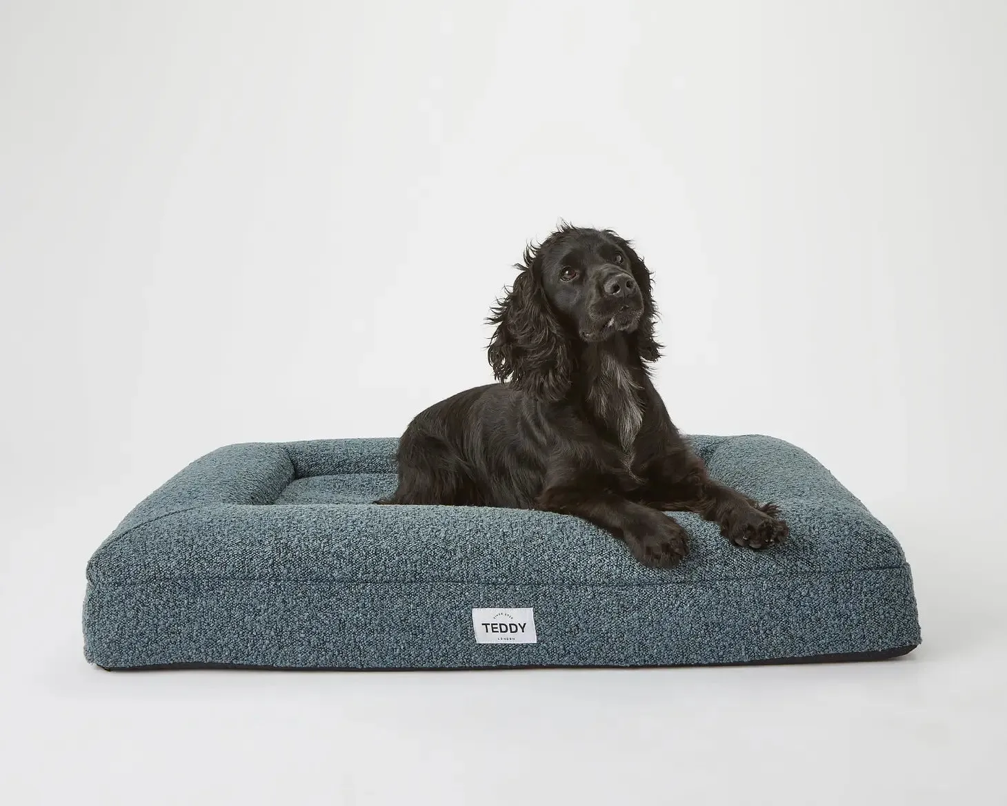 Navy Boucle Fabric Bed for Dogs - S/M/L